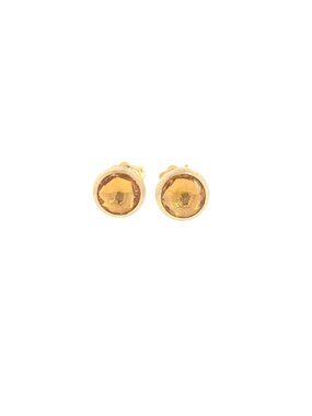"Marco Bicego 18KY Citrine Quartz Checked Stud Earrings